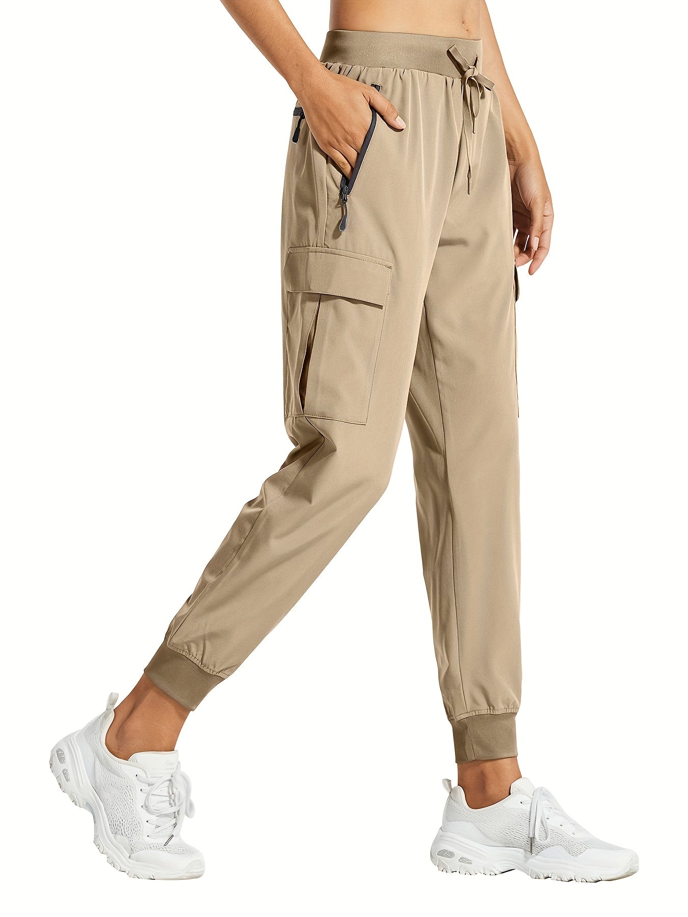 Women's Cargo Pants - Drawstring Waist Relaxed fit – Black option – main product image