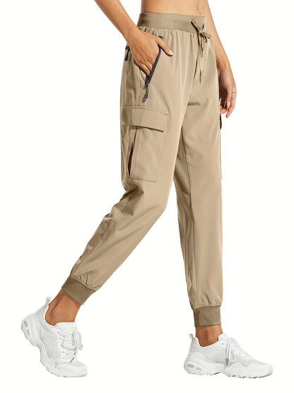 Women's Cargo Pants - Drawstring Waist Relaxed fit – Black option – main product image
