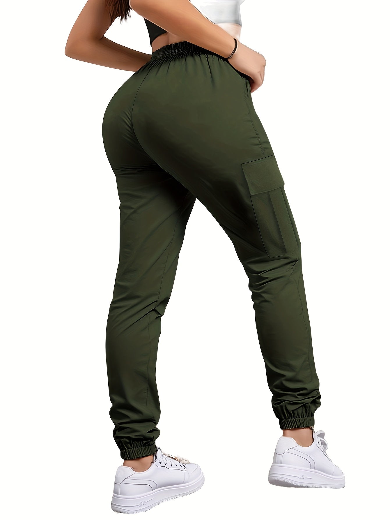 Women's Cargo Pants - Drawstring Waist With Pockets 77 detail view