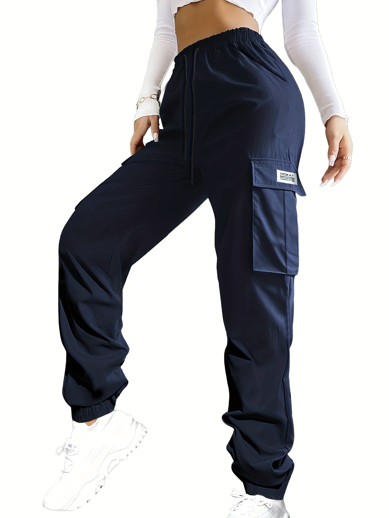 Women's Cargo Pants - Drawstring Waist With Pockets 77 detail view