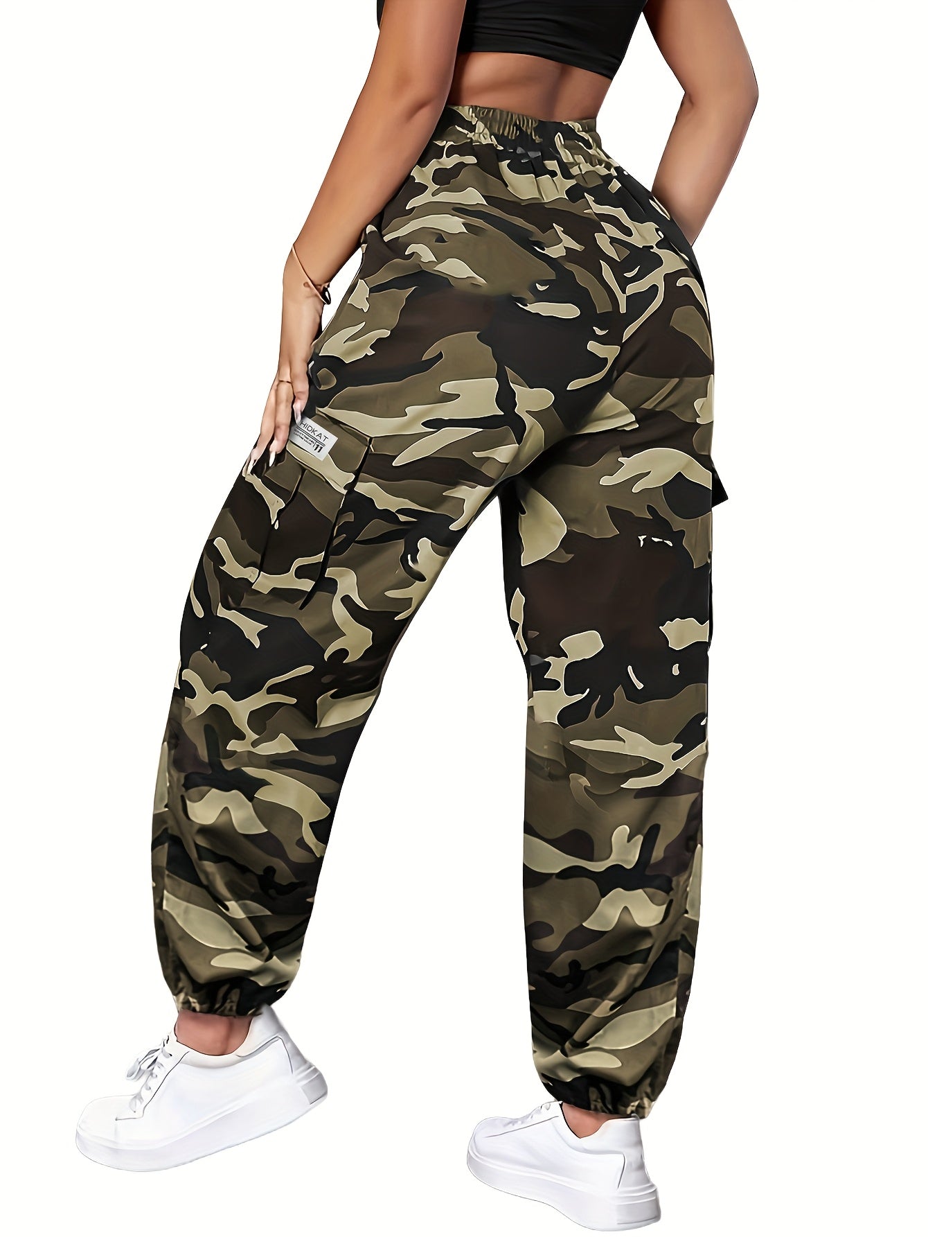 Women's Cargo Pants - Elastic Waist detail view