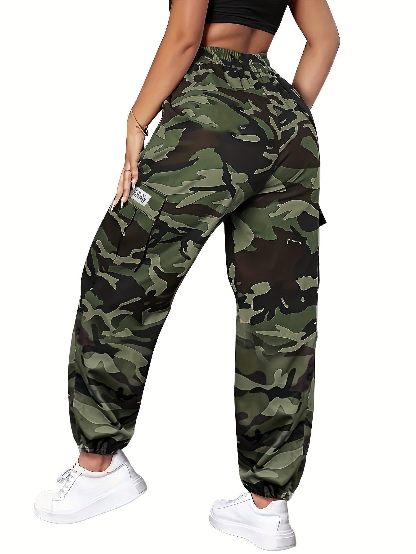 Women's Cargo Pants - Elastic Waist detail view