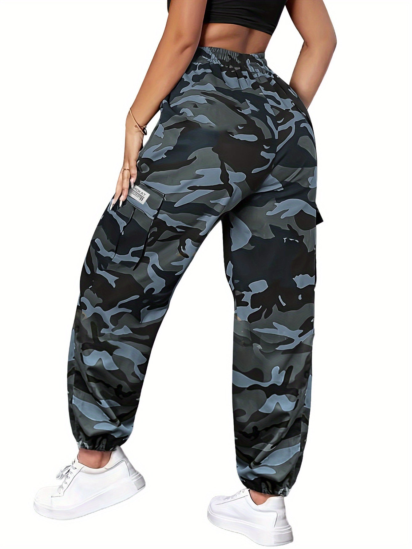 Women's Cargo Pants - Elastic Waist detail view