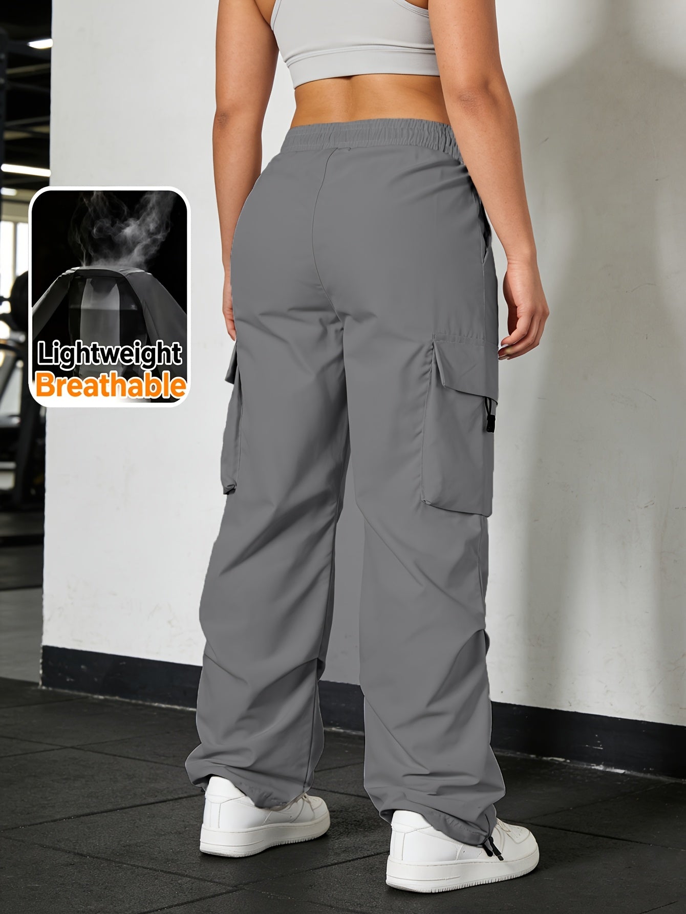 Women's Cargo Pants - Elastic Waist Wide leg – view 14