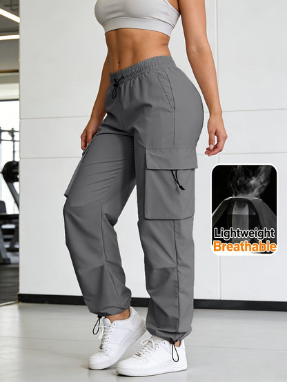 Women's Cargo Pants - Elastic Waist Wide leg – Beige option – main product image