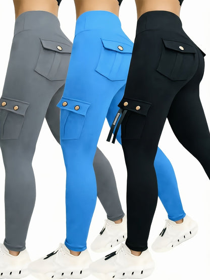 Women's Cargo Pants - High-Waist Fit – Sizes M–XXL – Red option – view 4