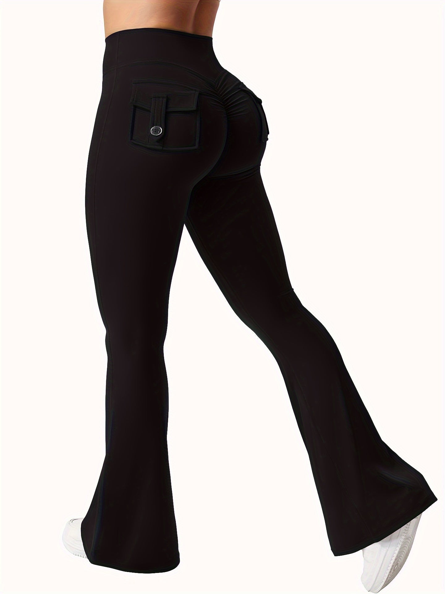Women's Cargo Pants - High Waist Flared leg – view 9