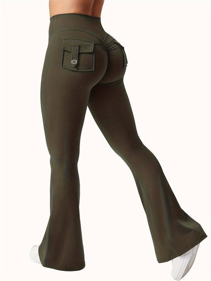 Women's Cargo Pants - High Waist Flared leg – view 12