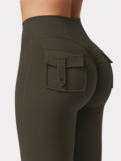 Women's Cargo Pants - High Waist Flared leg – view 13