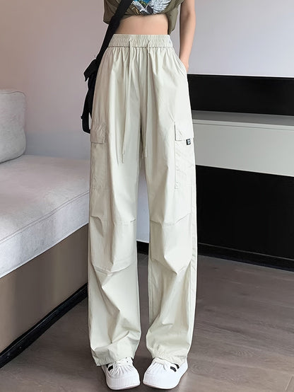 Women's Cargo Pants - Pocket Detail Wide leg 78 detail view