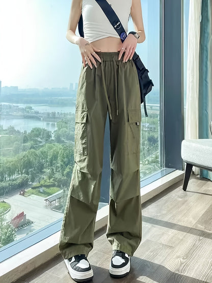 Women's Cargo Pants - Pocket Detail Wide leg 78 detail view