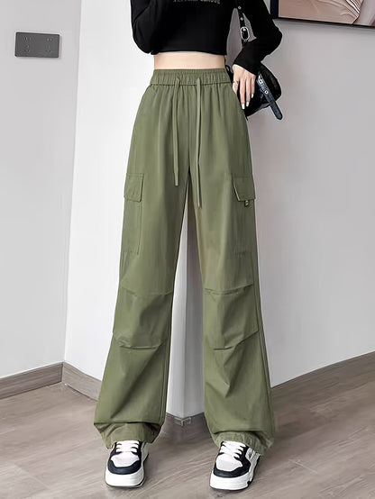 Women's Cargo Pants - Pocket Detail Wide leg 78 detail view