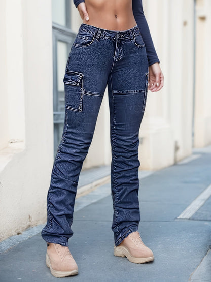 Women's Cargo Pants - Pocket Detail Wide leg 86 detail view