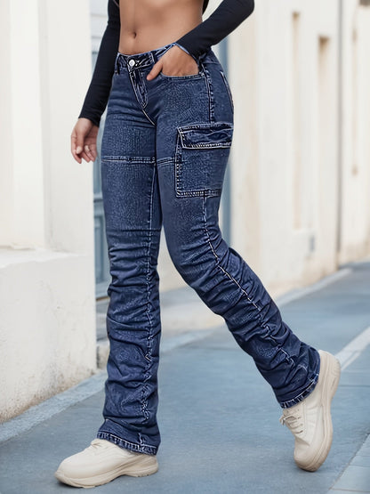 Women's Cargo Pants - Pocket Detail Wide leg 86 detail view