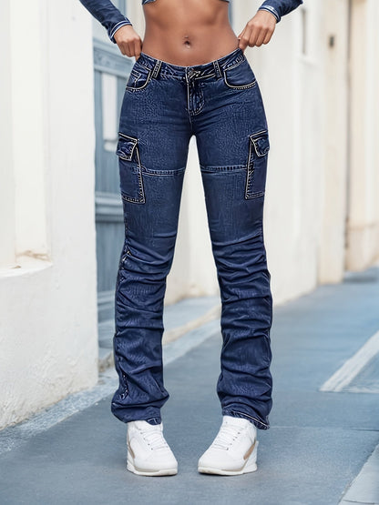 Women's Cargo Pants - Pocket Detail Wide leg 86 detail view