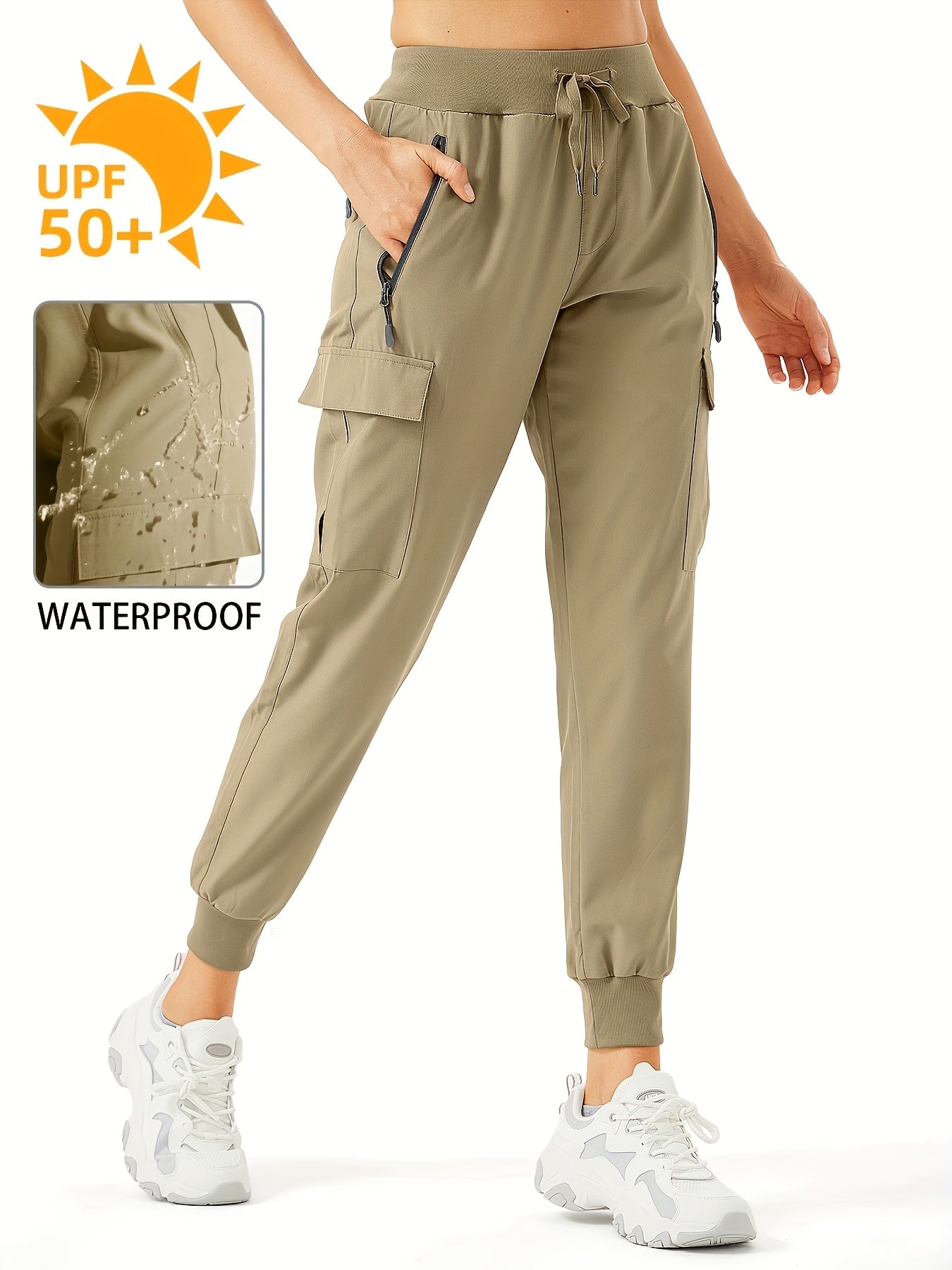 Women's Cargo Pants - Quick Dry With Pockets 07 – Green option – view 5