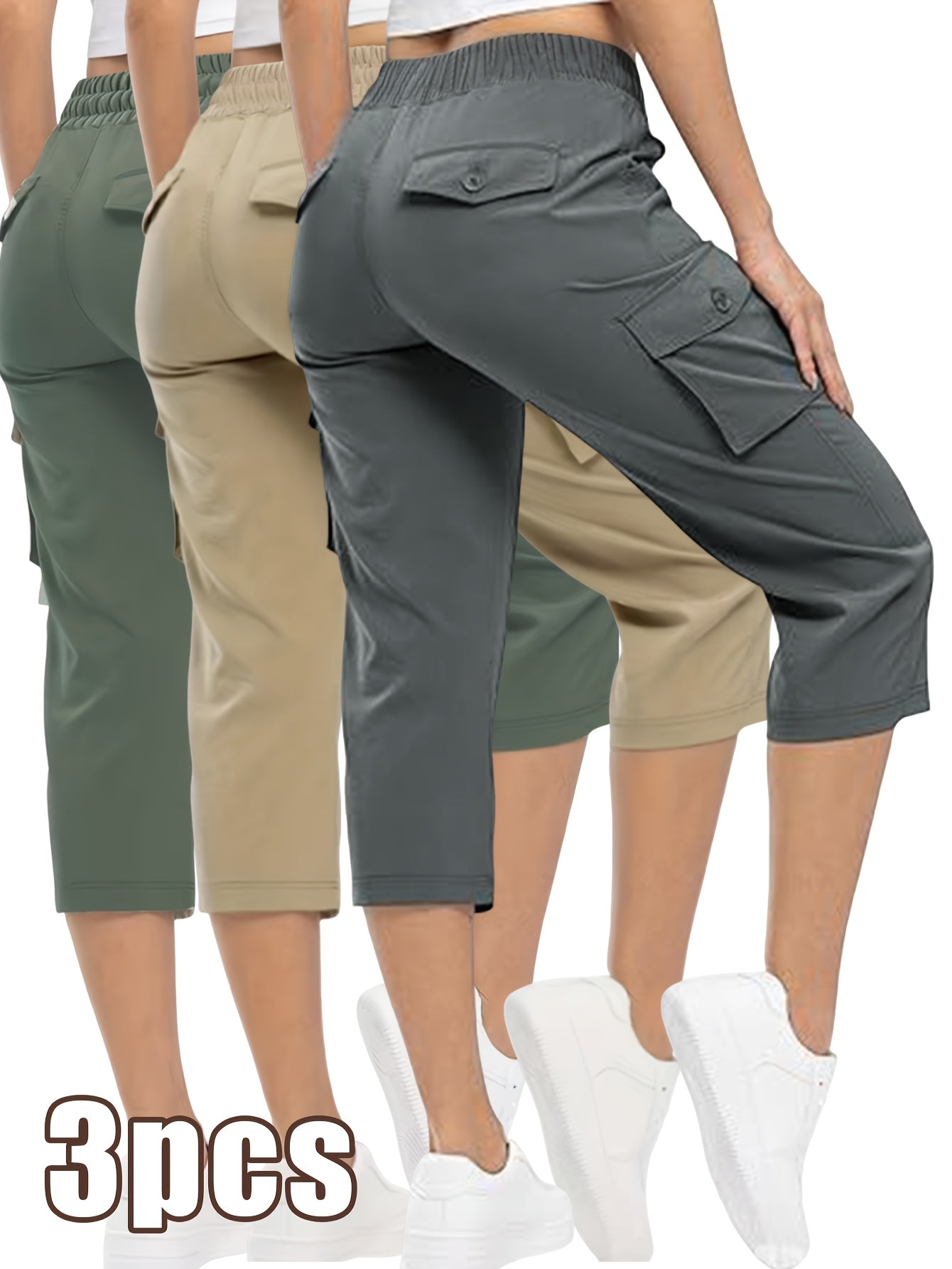 Women's Cargo Pants - Stretch Comfort – 9-Color Selection – Blue option – view 4