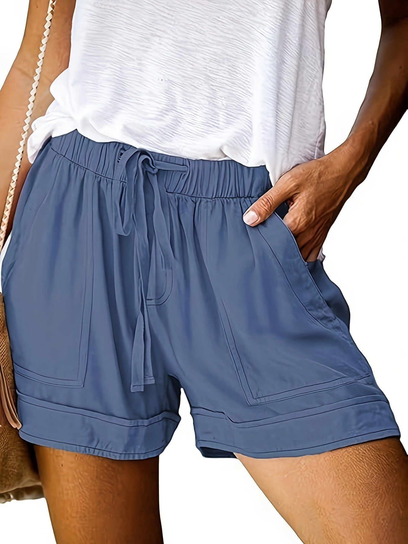 Women's Cargo Shorts - Drawstring Waist With Pockets – Sizes XXL–L detail view