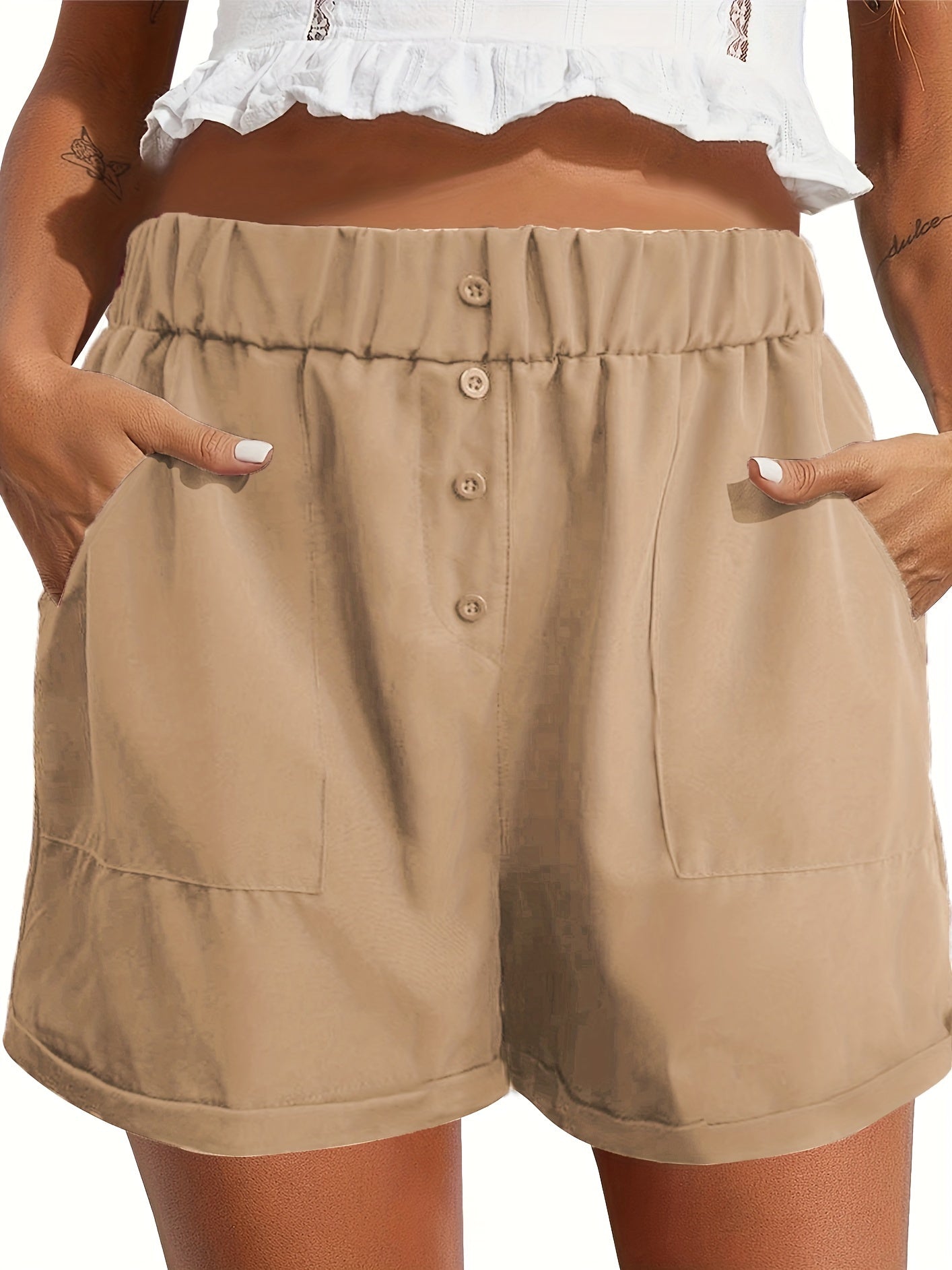 Women's Cargo Shorts - Multi Pocket – Pink / Burgundy – Pink option – view 5