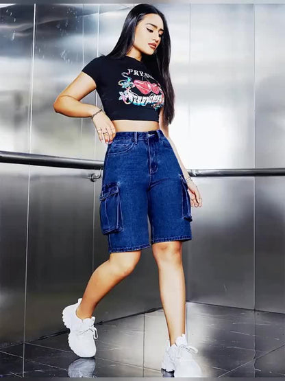 Women's Cargo Shorts - Stretch With Pockets Active Style detail view