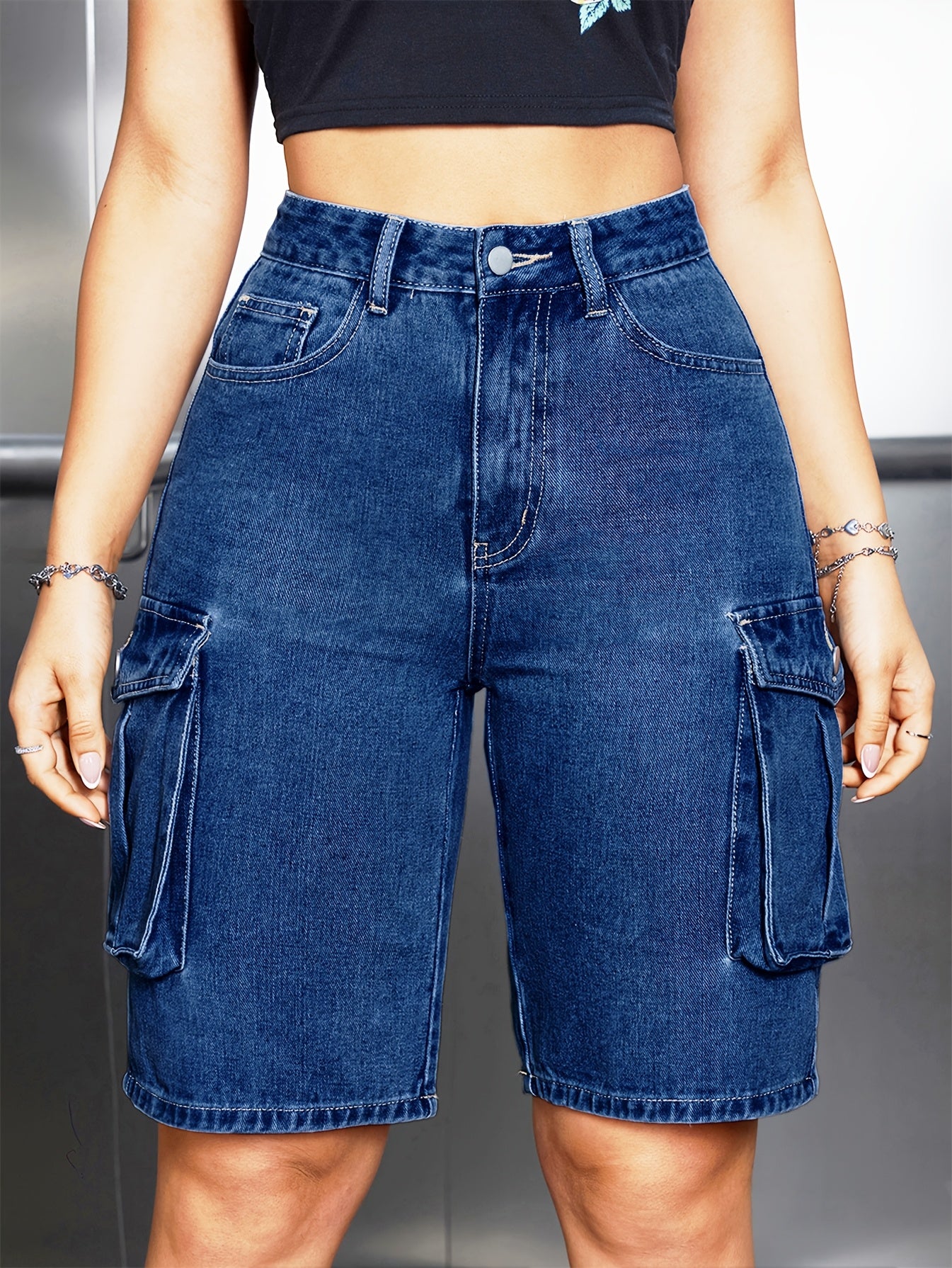 Women's Cargo Shorts - Stretch With Pockets Active Style – Blue option – main product image