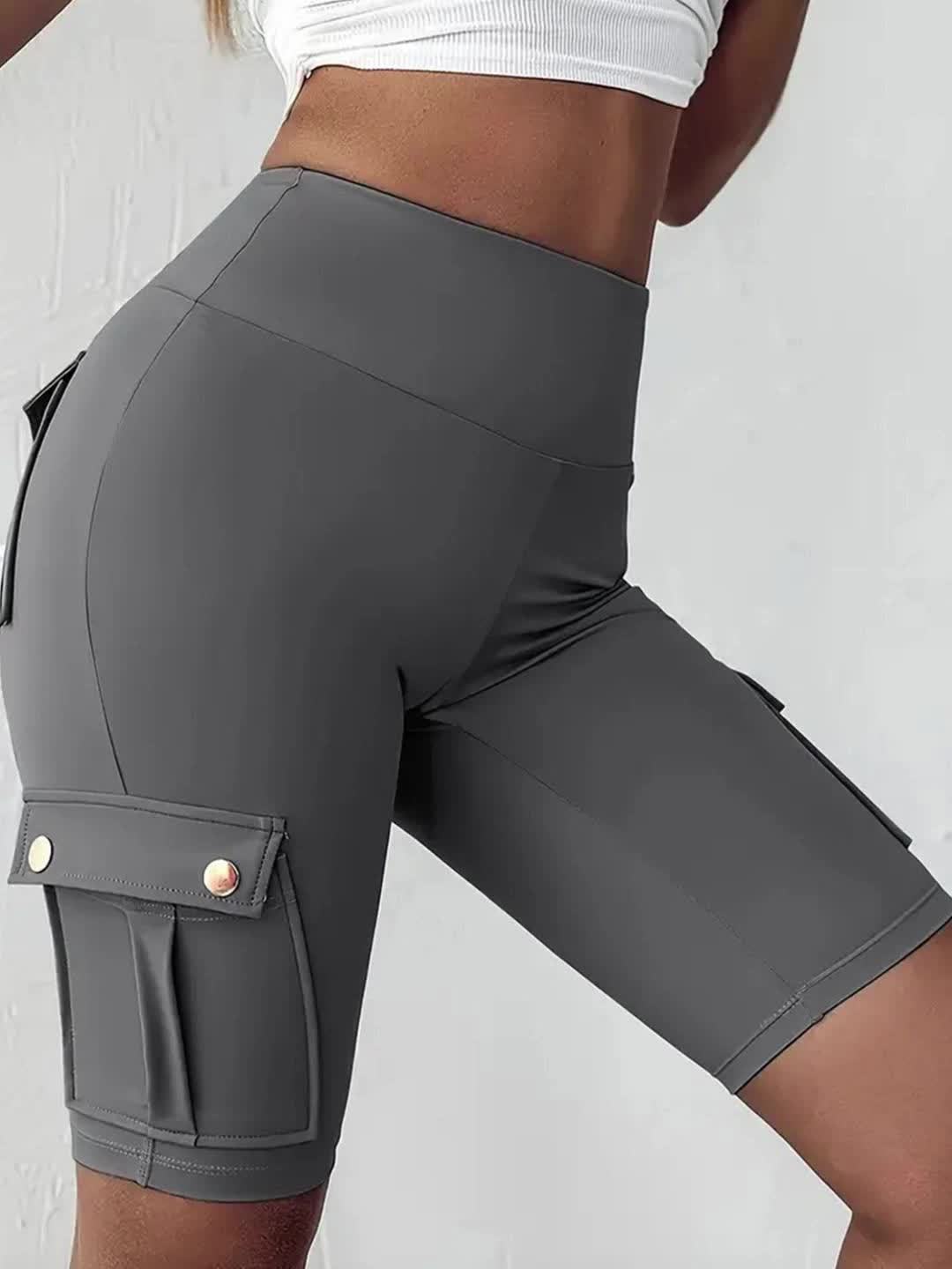 Women's Cargo Shorts - Stretch With Pockets – Gray – view 3