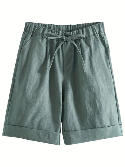 Women's Cargo Shorts - Stretch With Pockets – Navy Color / Black – main product image