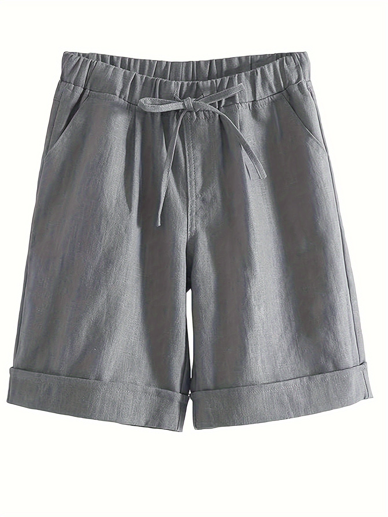 Women's Cargo Shorts - Stretch With Pockets – Navy Color / Black detail view