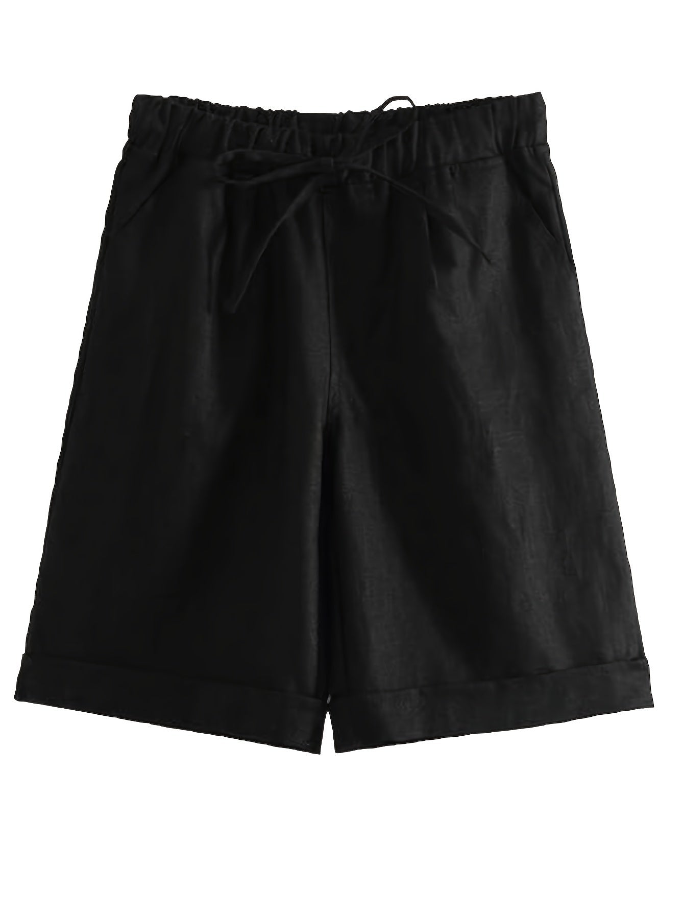 Women's Cargo Shorts - Stretch With Pockets – Navy Color / Black detail view
