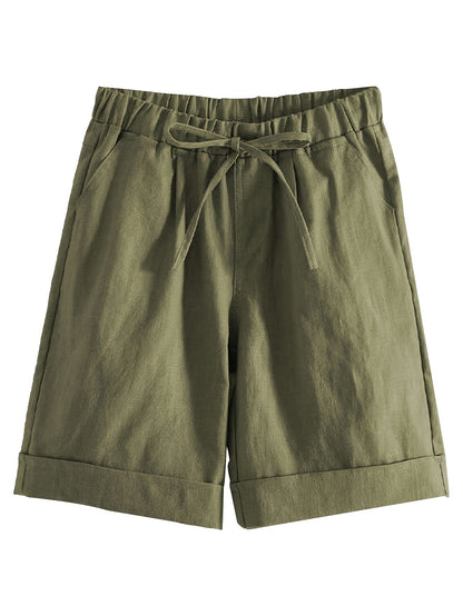 Women's Cargo Shorts - Stretch With Pockets – Navy Color / Black detail view
