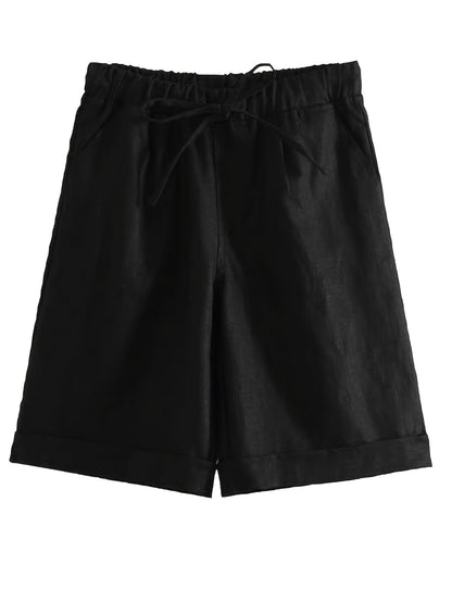 Women's Cargo Shorts - Stretch With Pockets – Navy Color / Black – Navy option – view 6