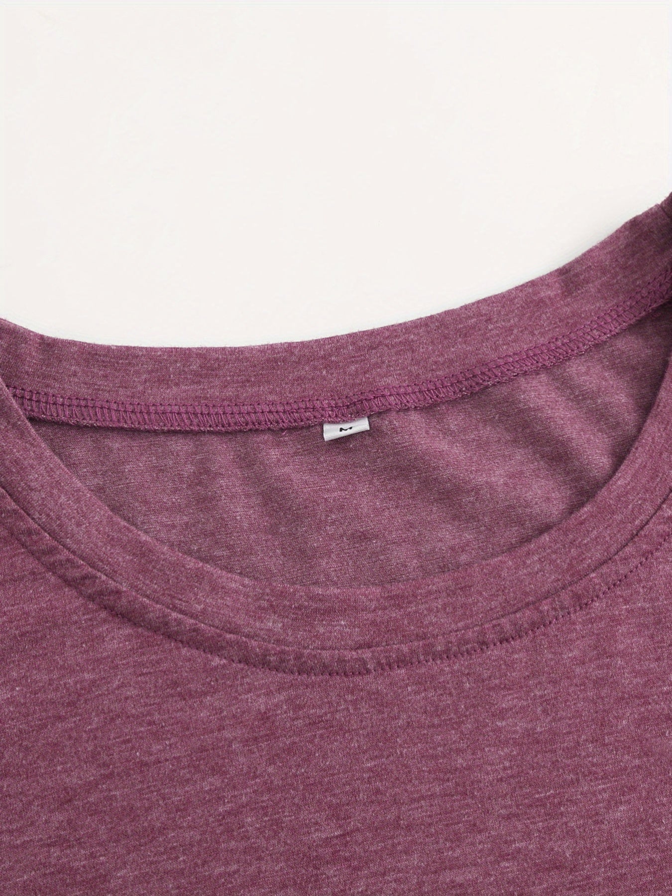 Women's Cartoon Print T-Shirt - Rose Red Crew Neck detail view