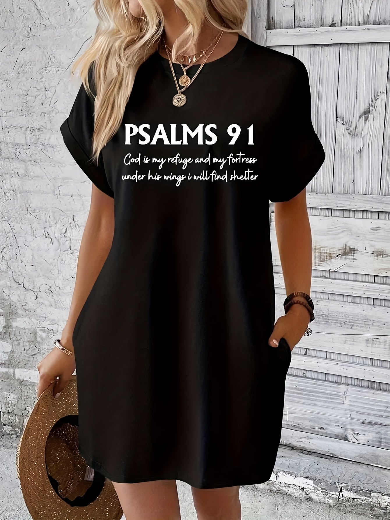 Women's Casual Dress - Short Sleeve – Black option – view 2