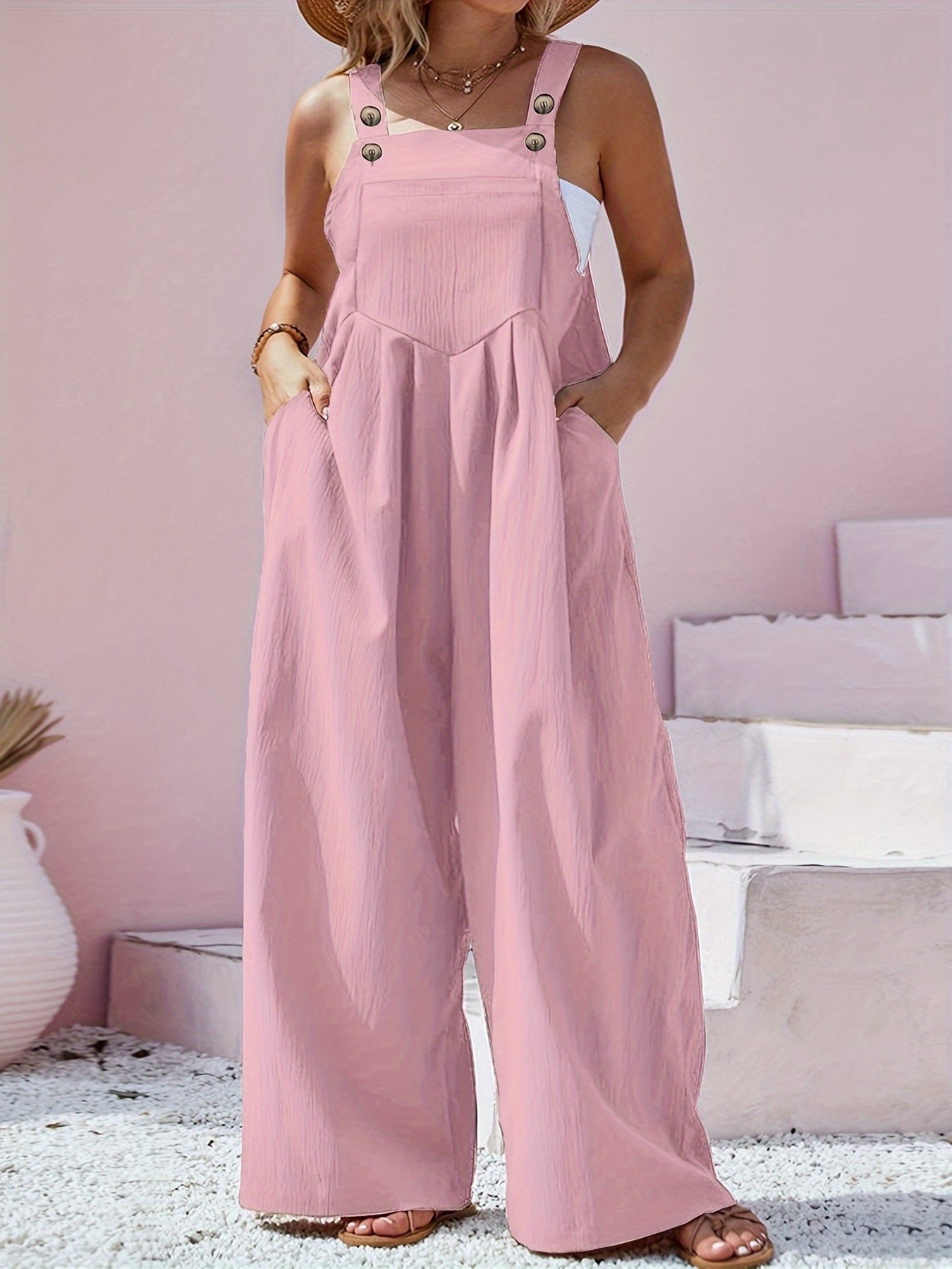 Women's Casual Jumpsuit - Button Detail Regular Fit – view 4