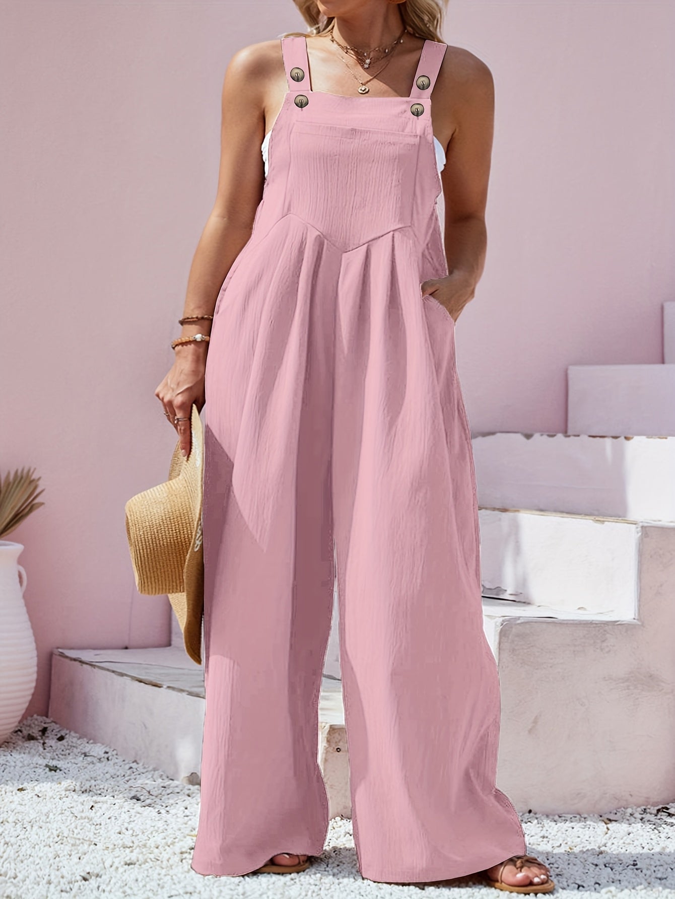 Women's Casual Jumpsuit - Button Detail Regular Fit – view 7