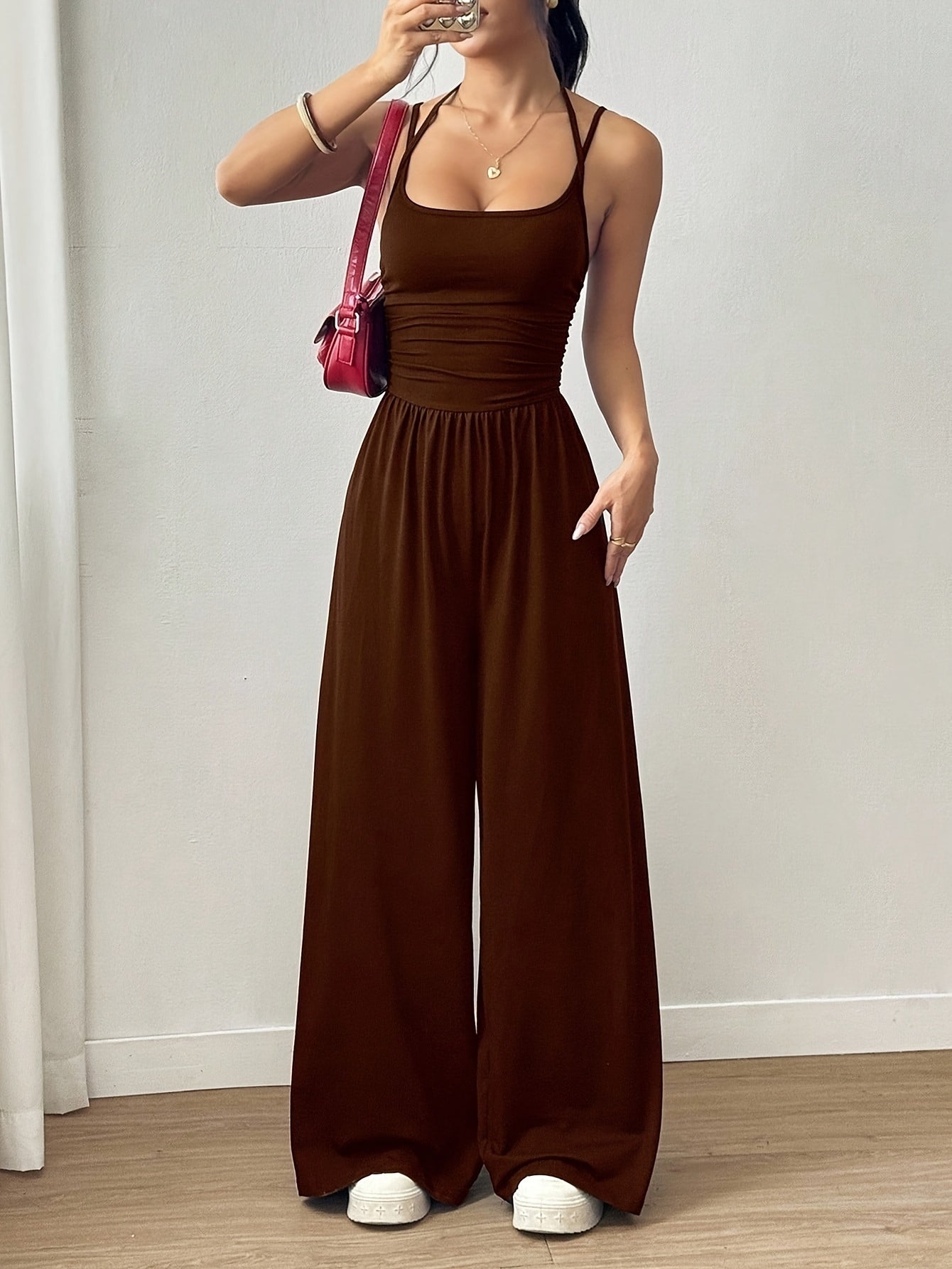 Women's Casual Jumpsuit - Full Length detail view