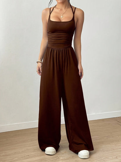Women's Casual Jumpsuit - Full Length detail view