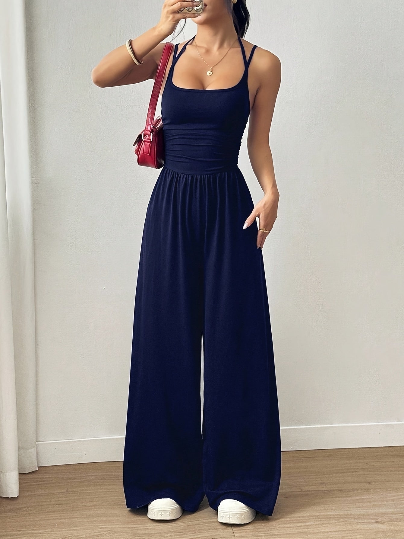 Women's Casual Jumpsuit - Full Length detail view