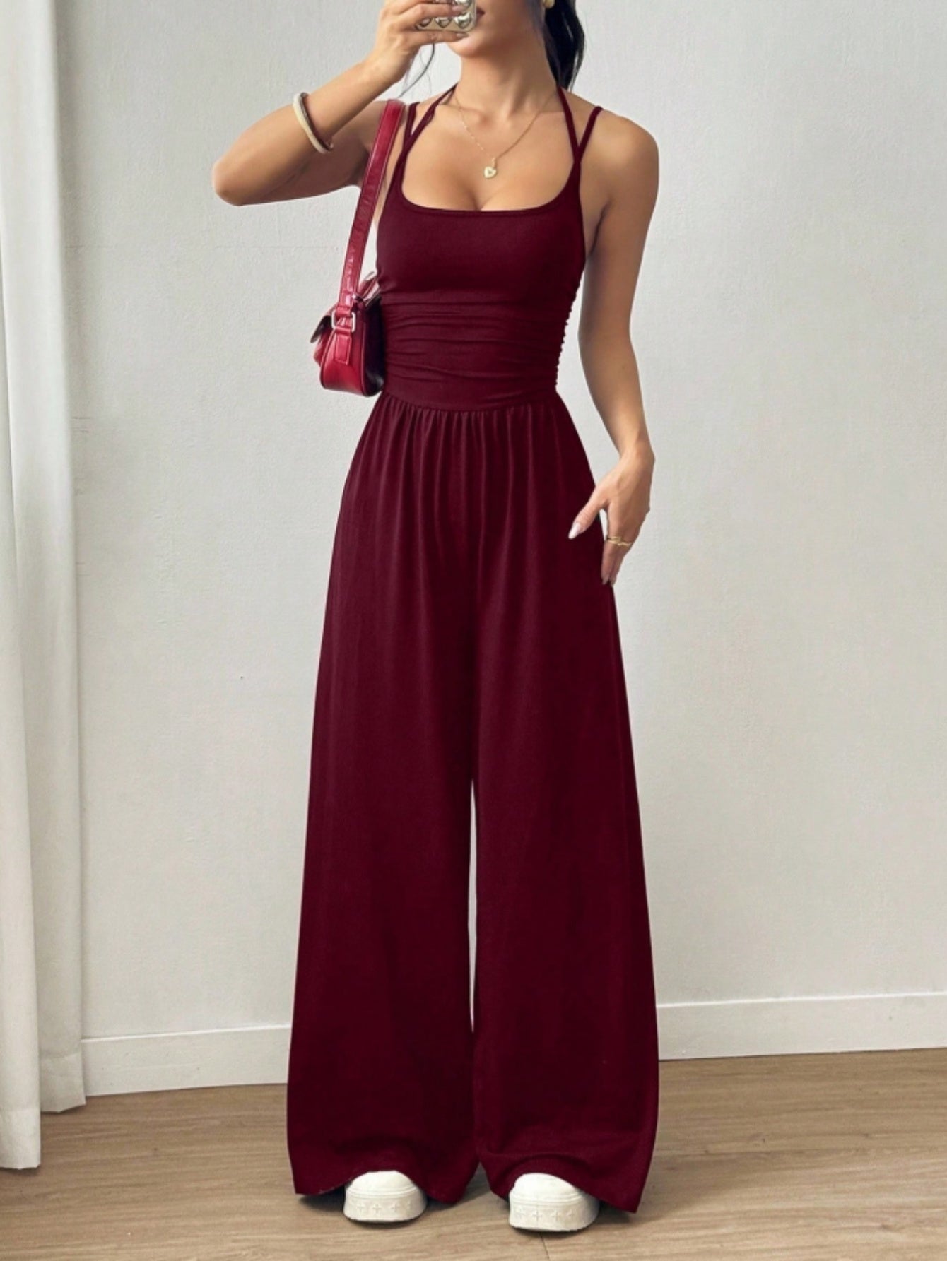 Women's Casual Jumpsuit - Full Length detail view