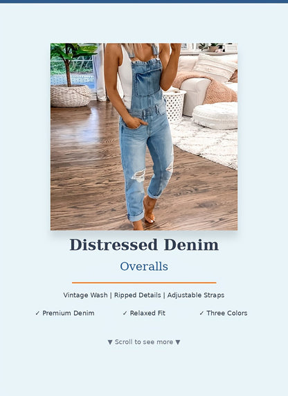 Women's Casual Jumpsuit - Relaxed Denim Pocket Design – Light Blue / Sizes S–XXL detail view