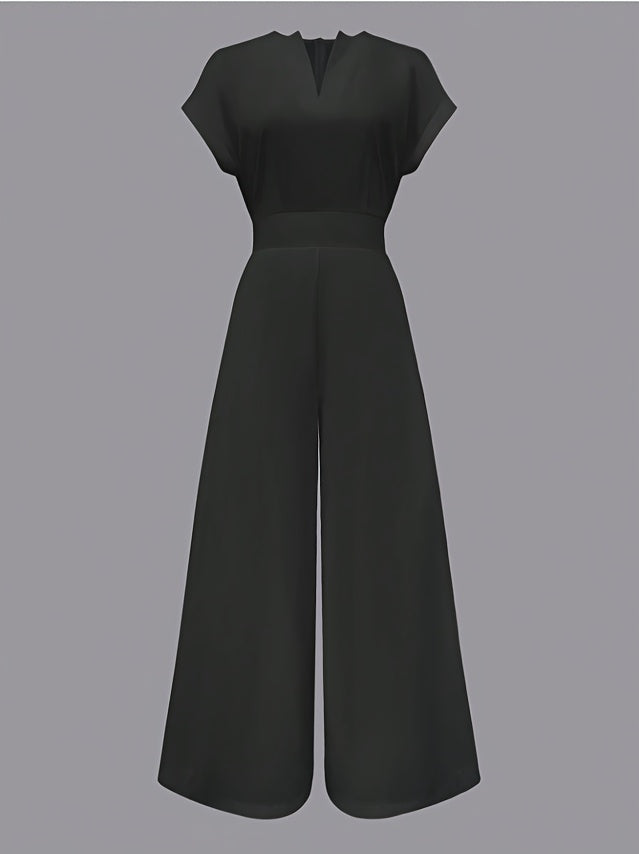 Women's Casual Jumpsuit - V-Neck Wide Leg 2 – view 6