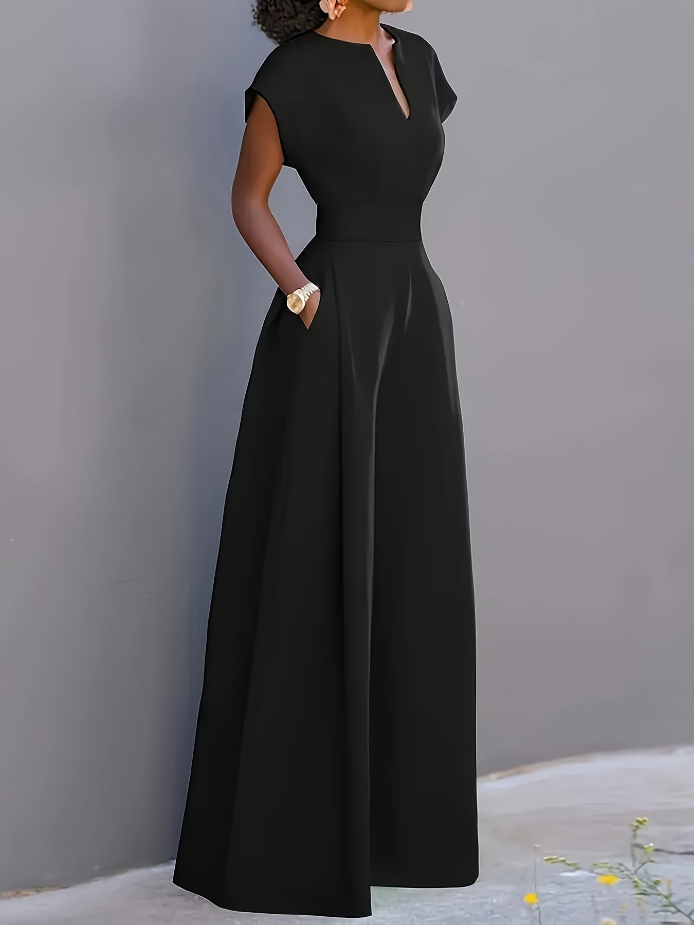 Women's Casual Jumpsuit - V-Neck Wide Leg 2 – view 9