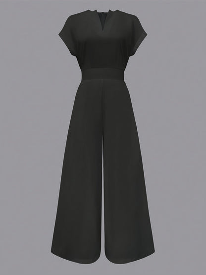 Women's Casual Jumpsuit - V-Neck Wide Leg 2 – view 11
