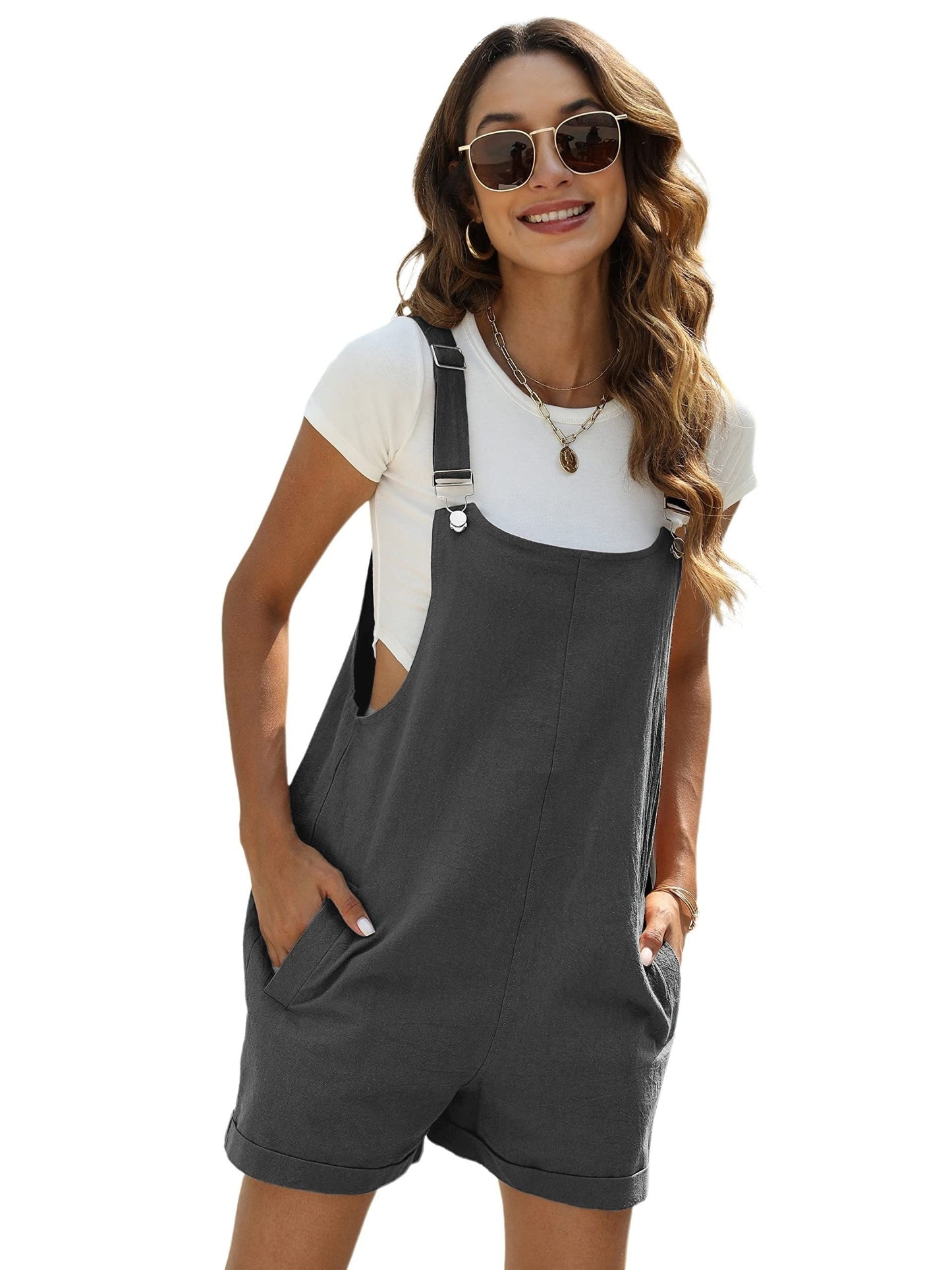 Women's Casual Jumpsuit - Wide Leg Pocket Detail 2 detail view
