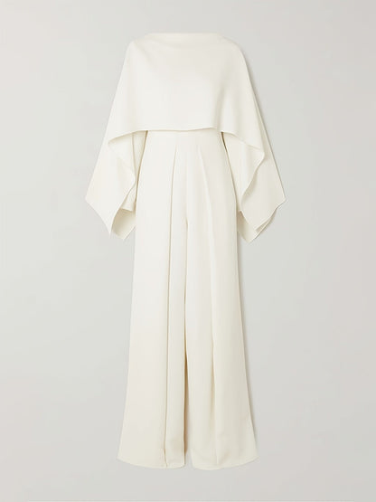 Women's Casual Jumpsuit - Wide Leg Zip Detail detail view