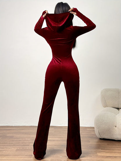 Women's Casual Jumpsuit - Zip Detail Slim Fit detail view
