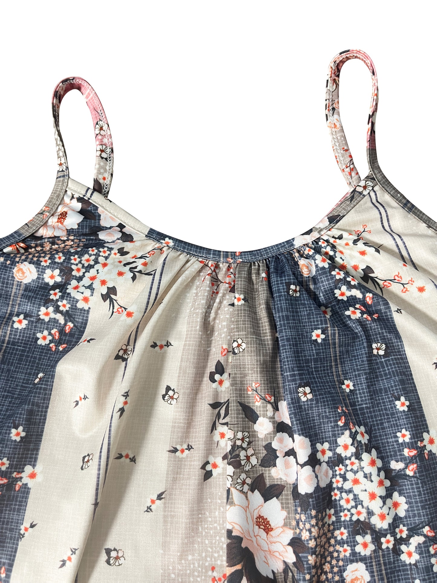 Women's Casual Overalls - Floral Print Off-Shoulder detail view