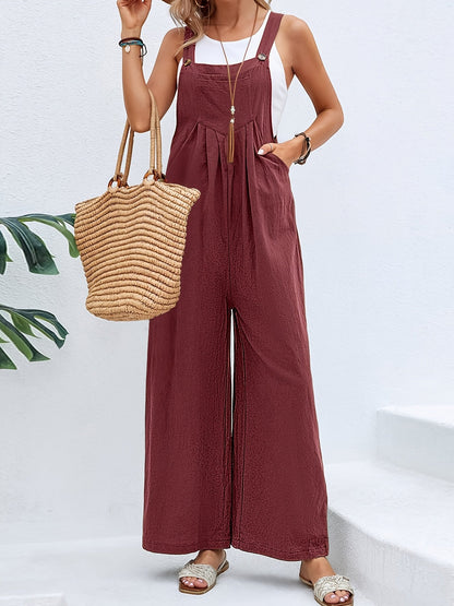 Women's Casual Overalls - Square Neck Full Length detail view
