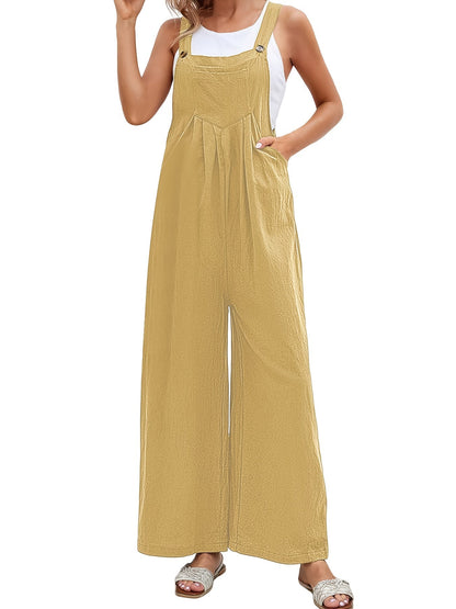 Women's Casual Overalls - Square Neck Full Length detail view