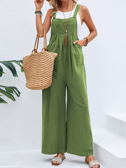 Women's Casual Overalls - Square Neck Full Length – green option – view 5